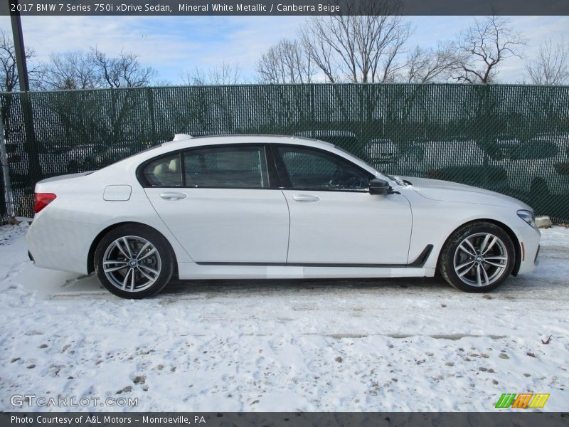 Mineral White Metallic / Canberra Beige 2017 BMW 7 Series 750i xDrive Sedan