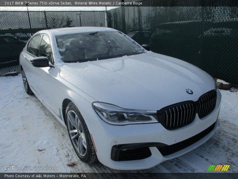 Mineral White Metallic / Canberra Beige 2017 BMW 7 Series 750i xDrive Sedan