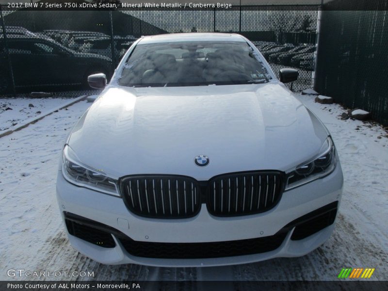Mineral White Metallic / Canberra Beige 2017 BMW 7 Series 750i xDrive Sedan