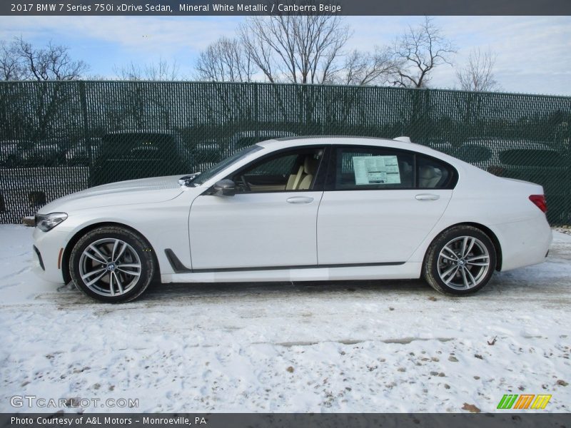 Mineral White Metallic / Canberra Beige 2017 BMW 7 Series 750i xDrive Sedan