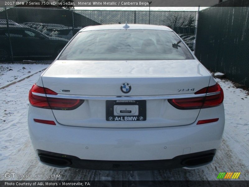Mineral White Metallic / Canberra Beige 2017 BMW 7 Series 750i xDrive Sedan