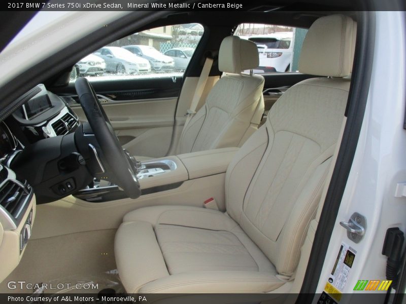 Mineral White Metallic / Canberra Beige 2017 BMW 7 Series 750i xDrive Sedan