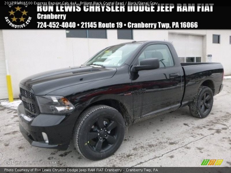 Brilliant Black Crystal Pearl / Black/Diesel Gray 2017 Ram 1500 Express Regular Cab 4x4