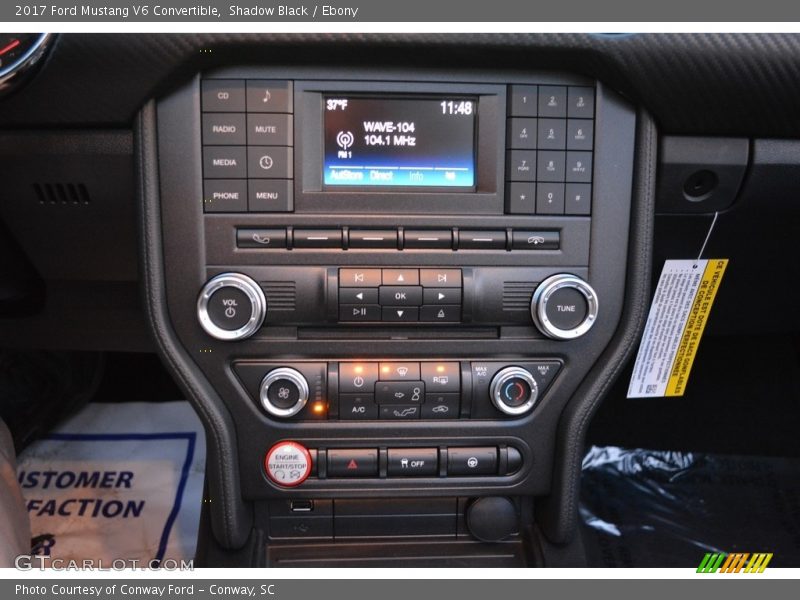 Controls of 2017 Mustang V6 Convertible