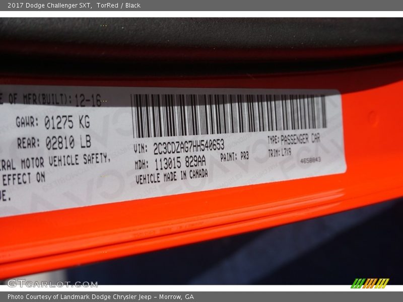 TorRed / Black 2017 Dodge Challenger SXT