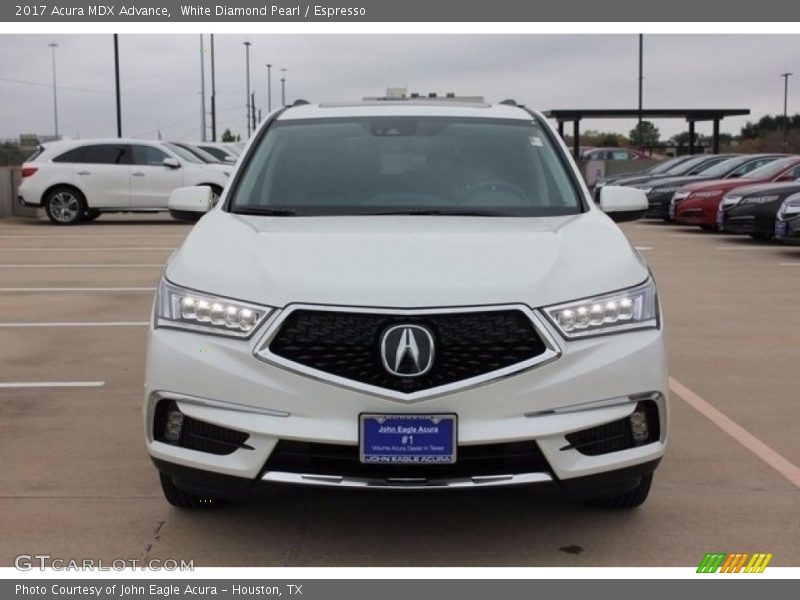 White Diamond Pearl / Espresso 2017 Acura MDX Advance