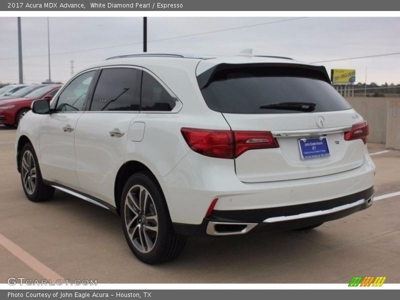 White Diamond Pearl / Espresso 2017 Acura MDX Advance