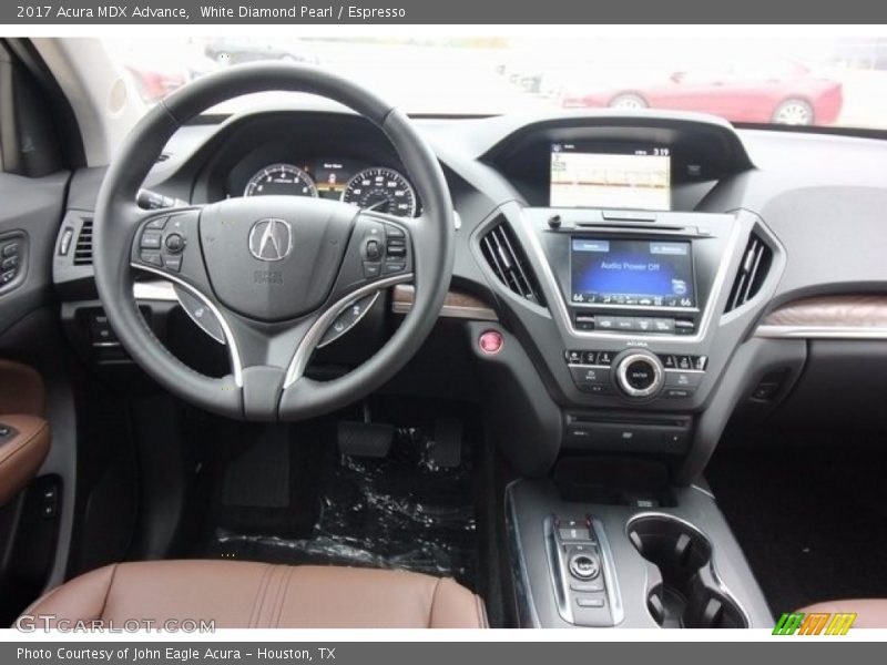 White Diamond Pearl / Espresso 2017 Acura MDX Advance