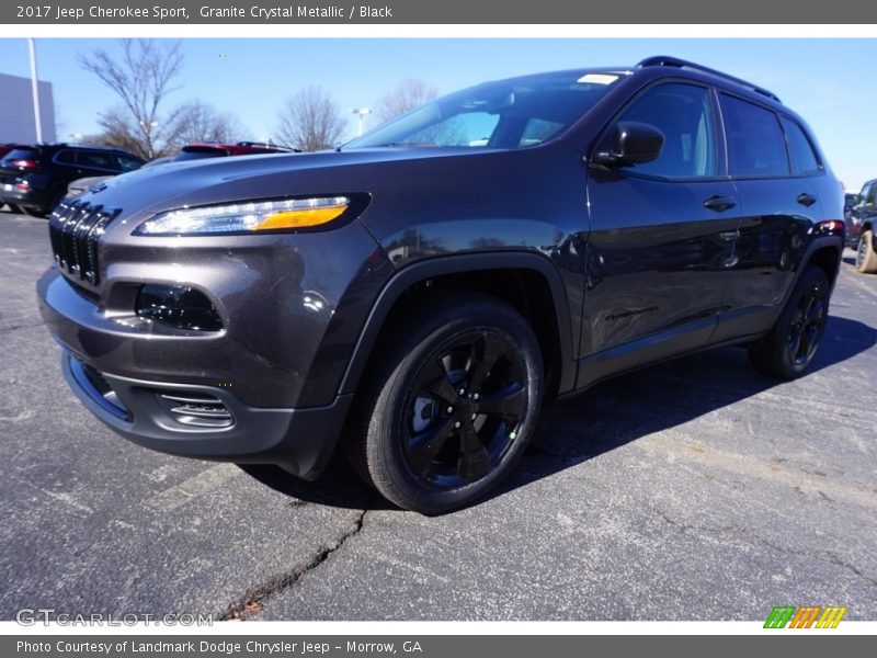Granite Crystal Metallic / Black 2017 Jeep Cherokee Sport