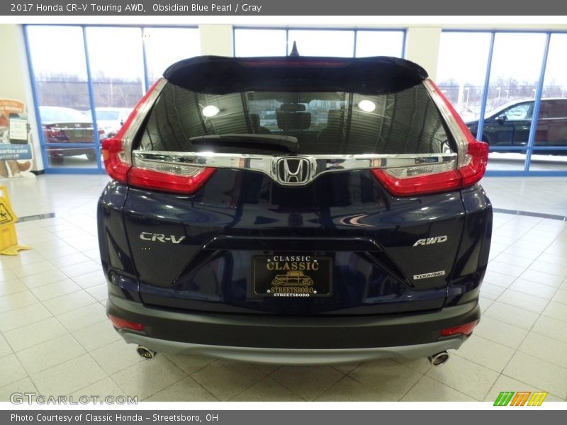 Obsidian Blue Pearl / Gray 2017 Honda CR-V Touring AWD