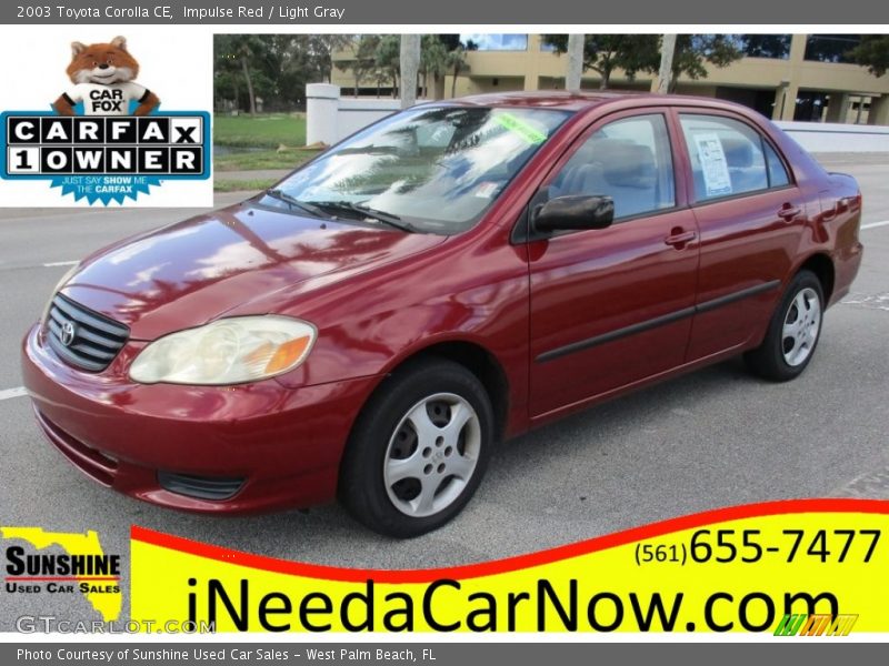 Impulse Red / Light Gray 2003 Toyota Corolla CE