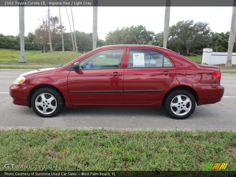Impulse Red / Light Gray 2003 Toyota Corolla CE