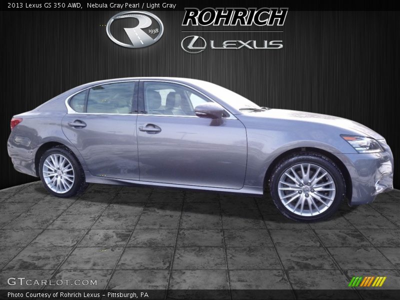 Nebula Gray Pearl / Light Gray 2013 Lexus GS 350 AWD