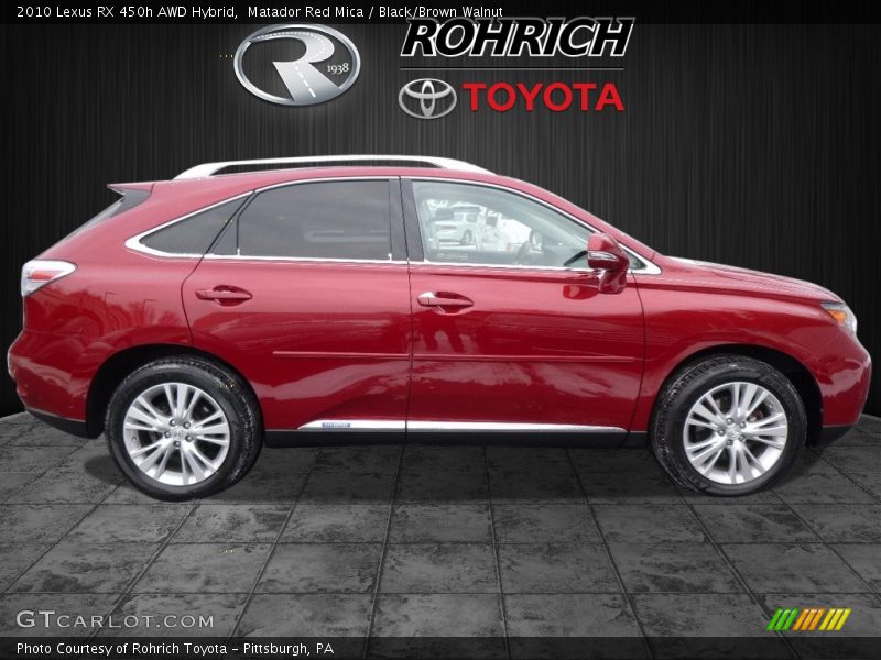 Matador Red Mica / Black/Brown Walnut 2010 Lexus RX 450h AWD Hybrid
