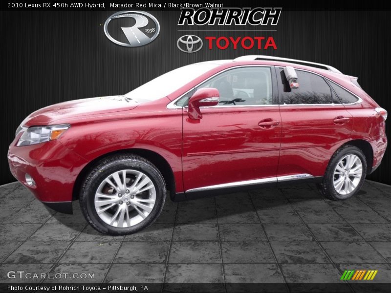 Matador Red Mica / Black/Brown Walnut 2010 Lexus RX 450h AWD Hybrid