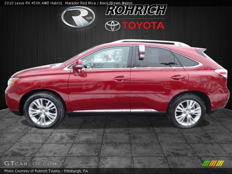 Matador Red Mica / Black/Brown Walnut 2010 Lexus RX 450h AWD Hybrid