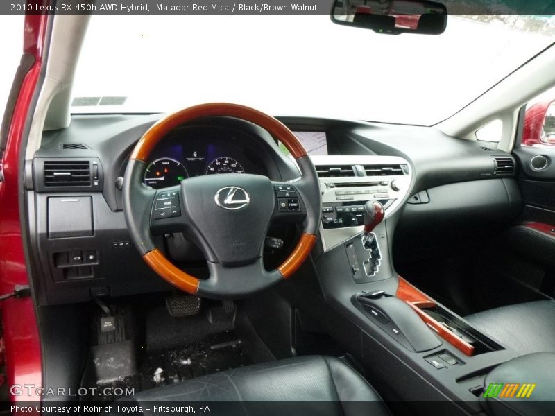 Matador Red Mica / Black/Brown Walnut 2010 Lexus RX 450h AWD Hybrid