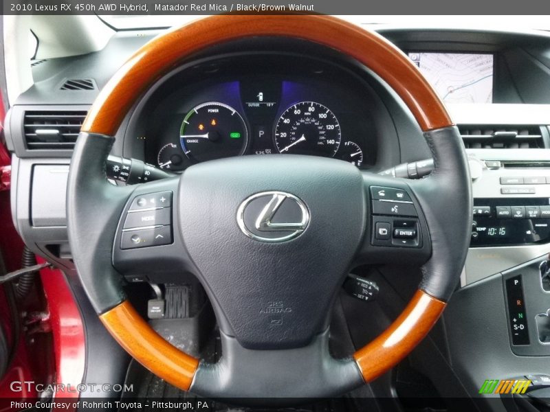 Matador Red Mica / Black/Brown Walnut 2010 Lexus RX 450h AWD Hybrid