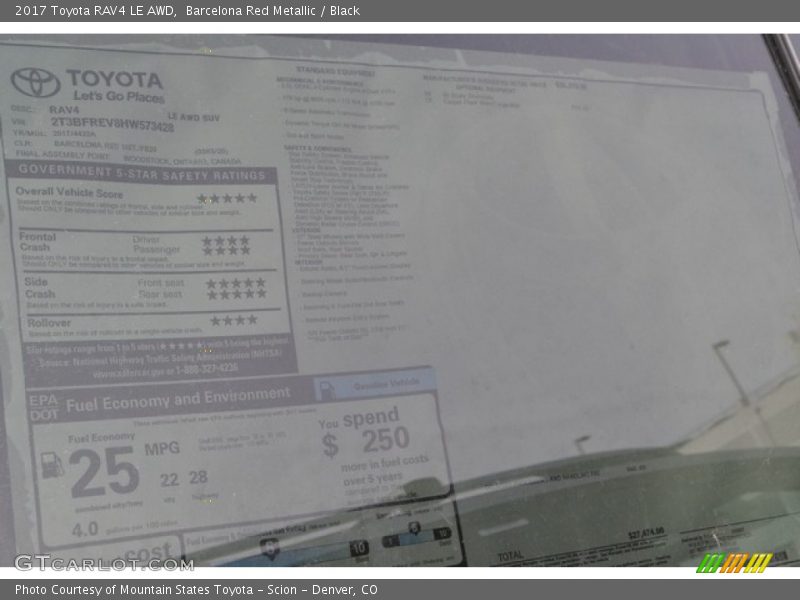 Barcelona Red Metallic / Black 2017 Toyota RAV4 LE AWD