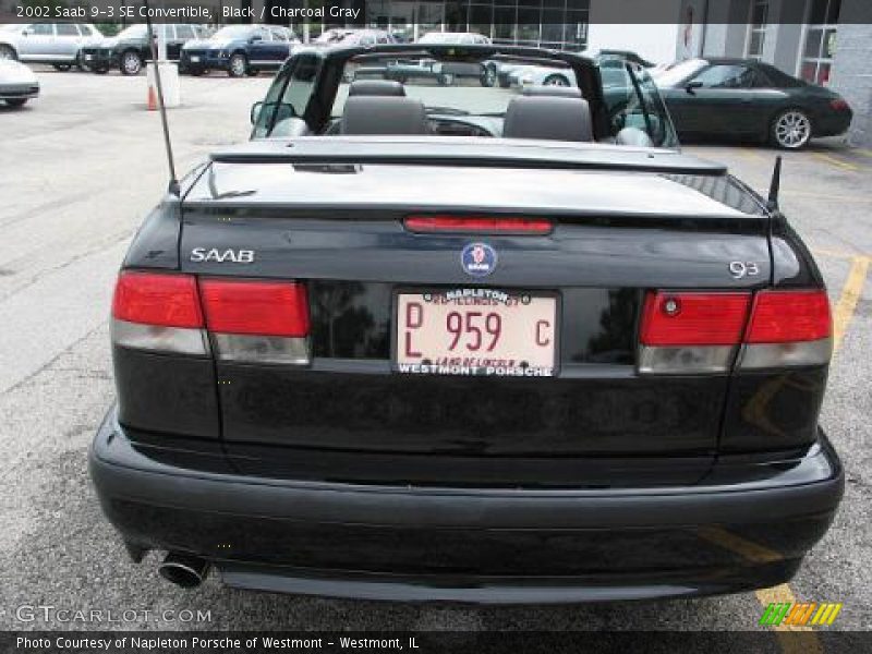 Black / Charcoal Gray 2002 Saab 9-3 SE Convertible