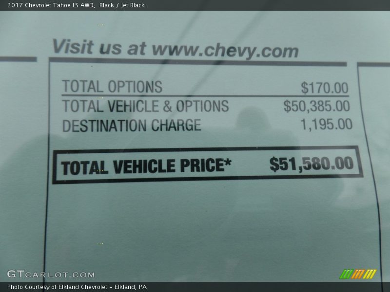Black / Jet Black 2017 Chevrolet Tahoe LS 4WD