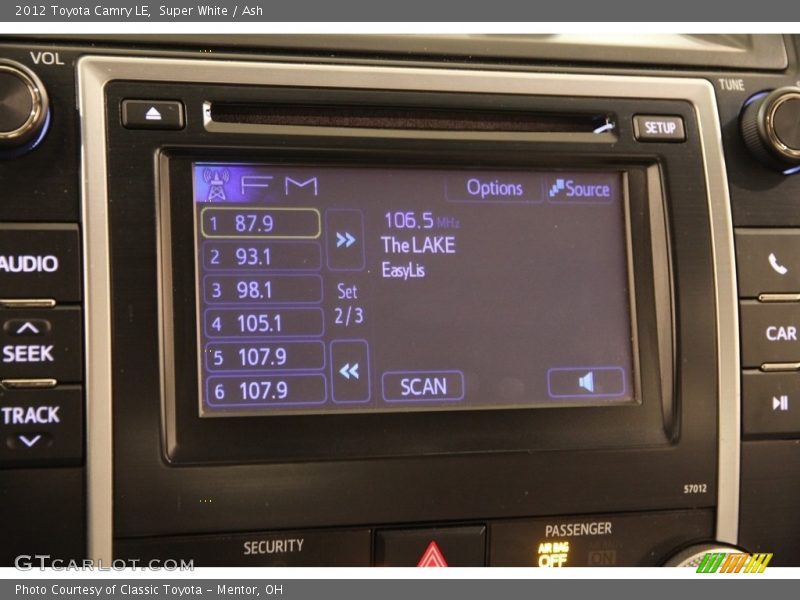 Super White / Ash 2012 Toyota Camry LE