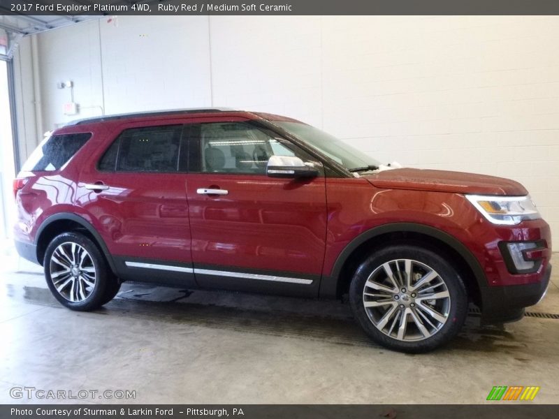 Ruby Red / Medium Soft Ceramic 2017 Ford Explorer Platinum 4WD
