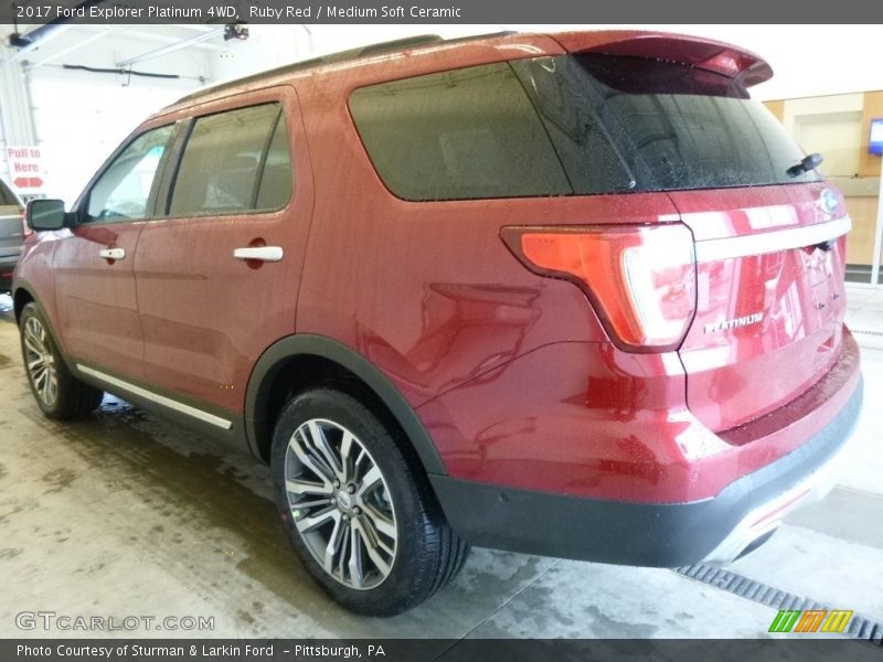 Ruby Red / Medium Soft Ceramic 2017 Ford Explorer Platinum 4WD