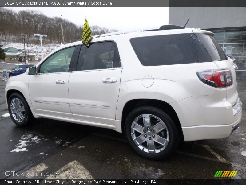 Summit White / Cocoa Dune 2014 GMC Acadia Denali AWD