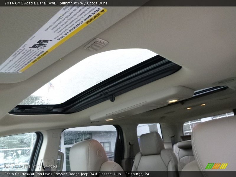 Summit White / Cocoa Dune 2014 GMC Acadia Denali AWD