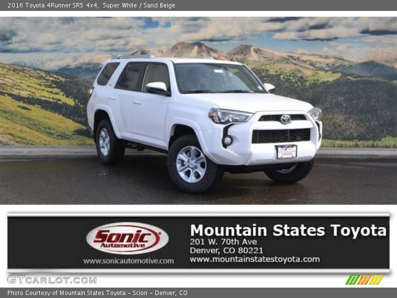 Super White / Sand Beige 2016 Toyota 4Runner SR5 4x4