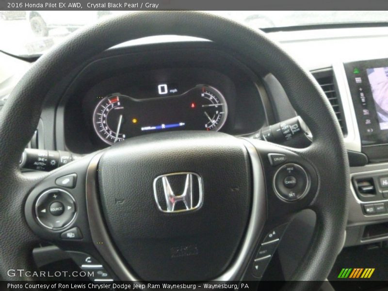 Crystal Black Pearl / Gray 2016 Honda Pilot EX AWD