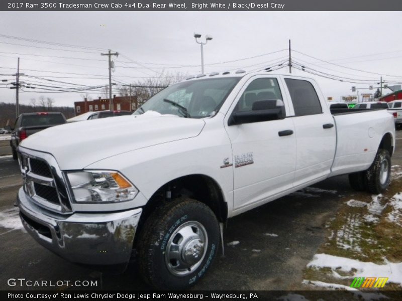 Bright White / Black/Diesel Gray 2017 Ram 3500 Tradesman Crew Cab 4x4 Dual Rear Wheel