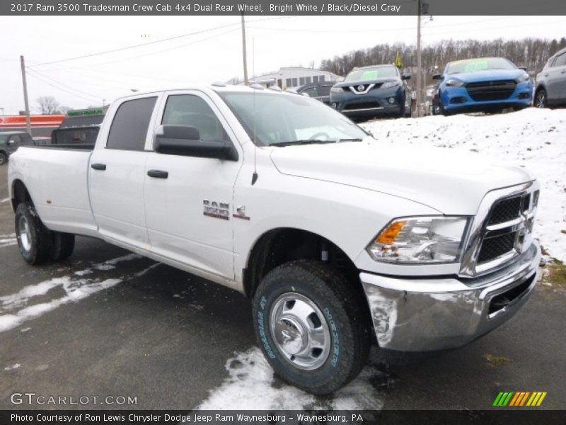 Bright White / Black/Diesel Gray 2017 Ram 3500 Tradesman Crew Cab 4x4 Dual Rear Wheel