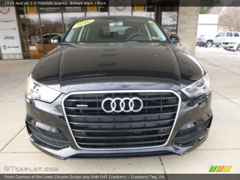 Brilliant Black / Black 2016 Audi A3 2.0 Premium quattro