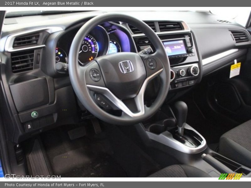 Aegean Blue Metallic / Black 2017 Honda Fit LX