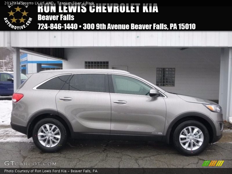 Titanium Silver / Black 2017 Kia Sorento LX V6 AWD