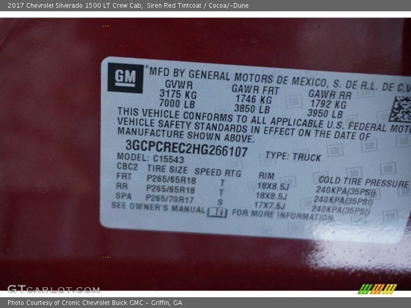 Siren Red Tintcoat / Cocoa/­Dune 2017 Chevrolet Silverado 1500 LT Crew Cab