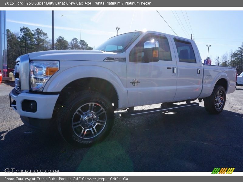 White Platinum / Platinum Pecan 2015 Ford F250 Super Duty Lariat Crew Cab 4x4