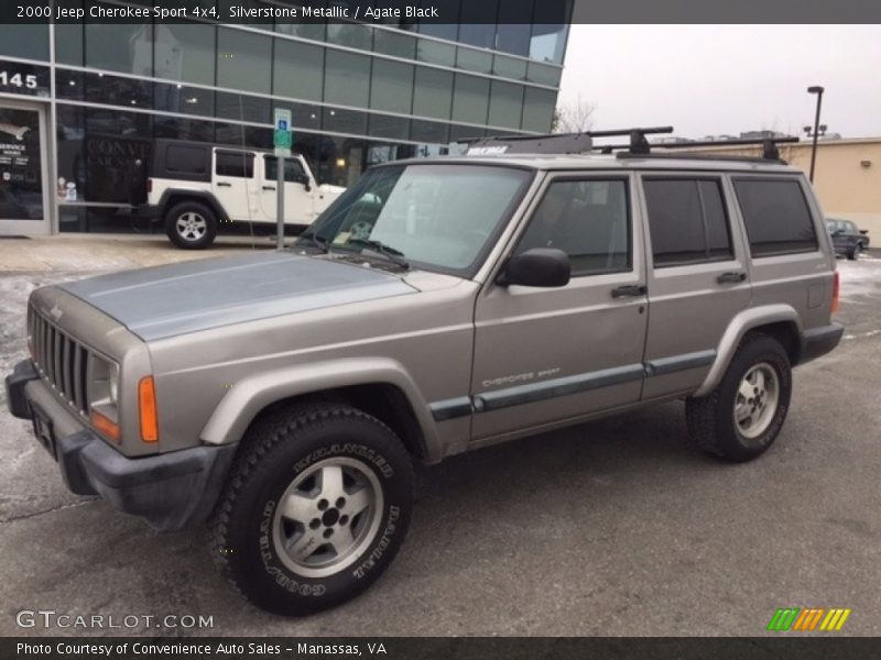 Silverstone Metallic / Agate Black 2000 Jeep Cherokee Sport 4x4