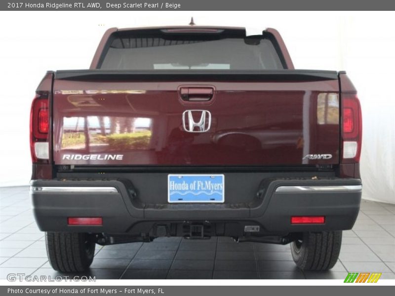 Deep Scarlet Pearl / Beige 2017 Honda Ridgeline RTL AWD