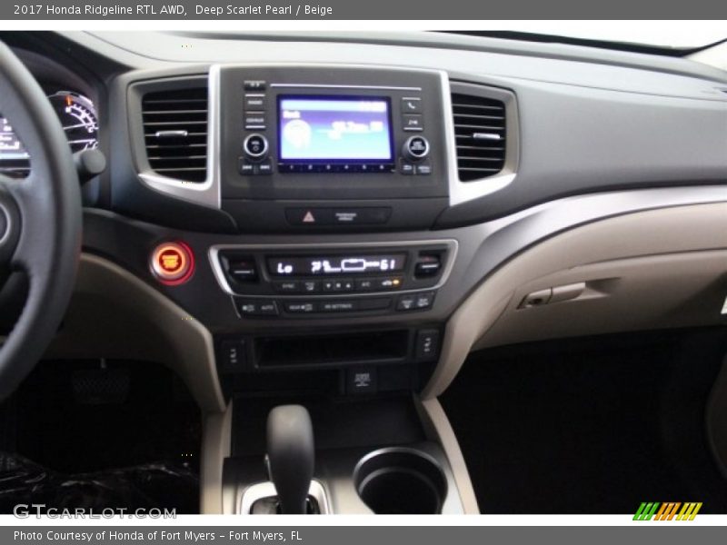 Dashboard of 2017 Ridgeline RTL AWD