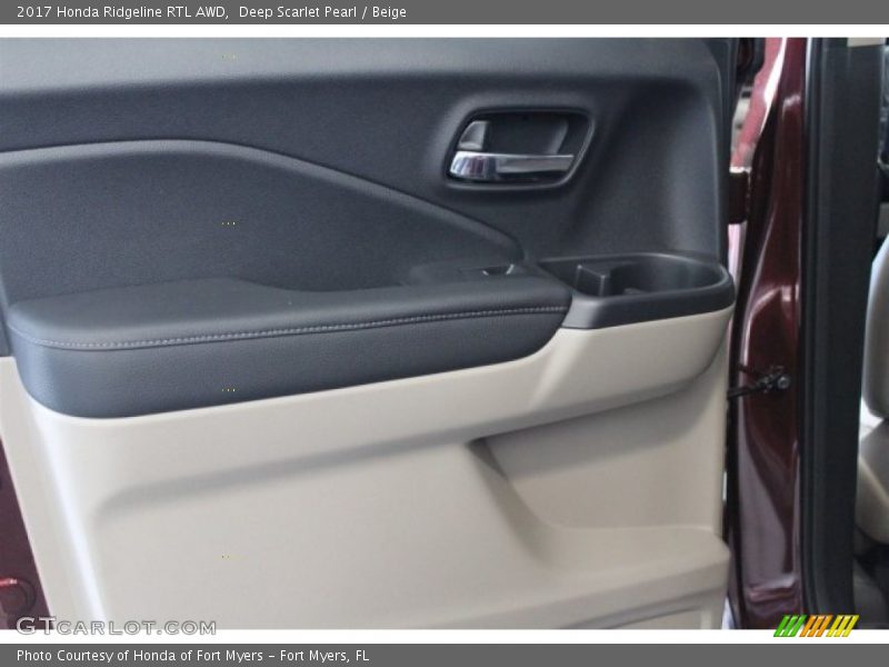 Deep Scarlet Pearl / Beige 2017 Honda Ridgeline RTL AWD