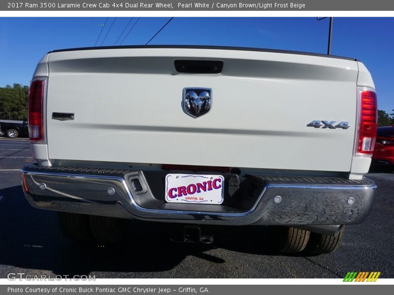 Pearl White / Canyon Brown/Light Frost Beige 2017 Ram 3500 Laramie Crew Cab 4x4 Dual Rear Wheel