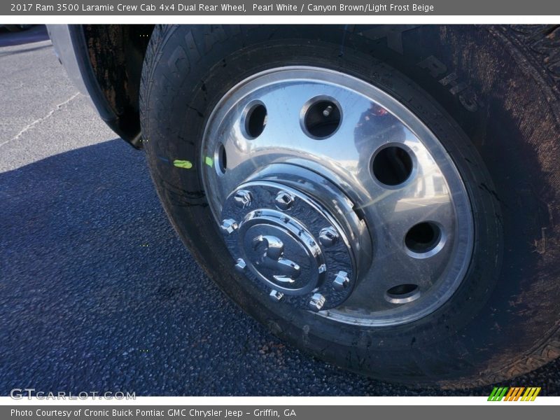 Pearl White / Canyon Brown/Light Frost Beige 2017 Ram 3500 Laramie Crew Cab 4x4 Dual Rear Wheel