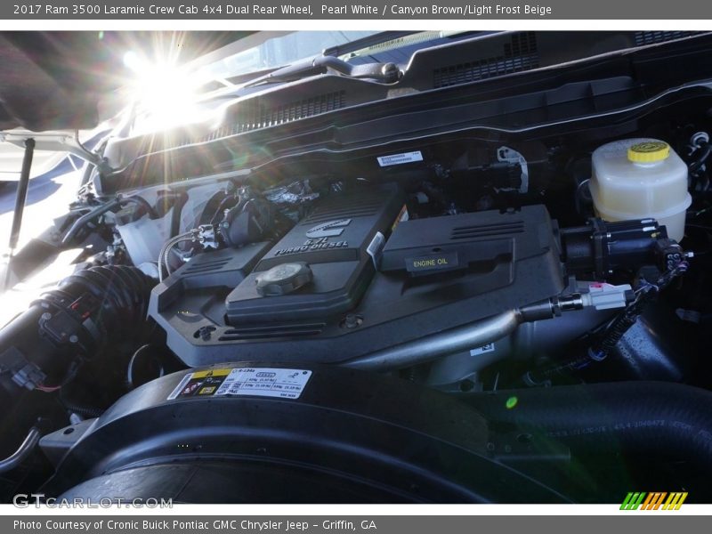 Pearl White / Canyon Brown/Light Frost Beige 2017 Ram 3500 Laramie Crew Cab 4x4 Dual Rear Wheel