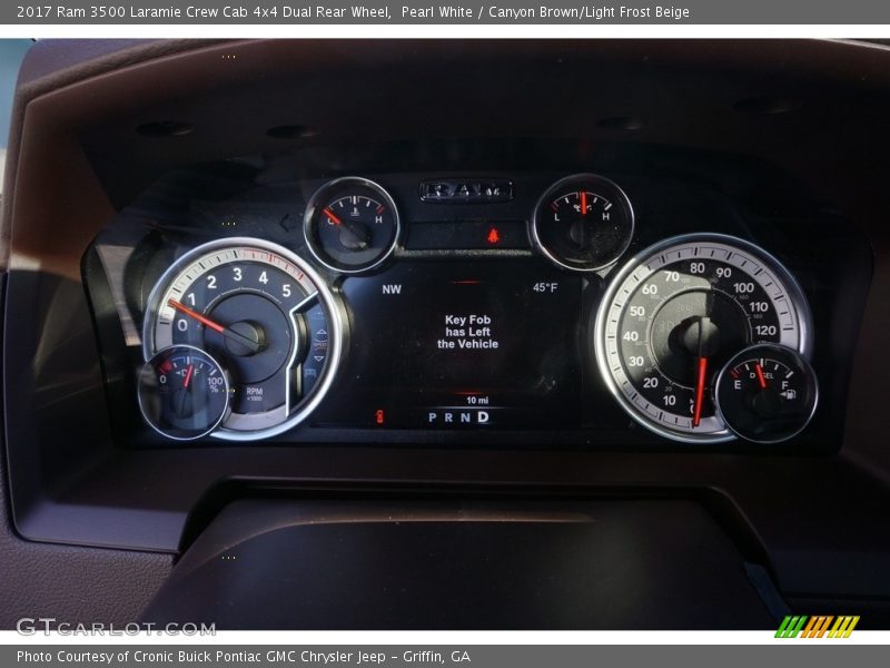 Pearl White / Canyon Brown/Light Frost Beige 2017 Ram 3500 Laramie Crew Cab 4x4 Dual Rear Wheel