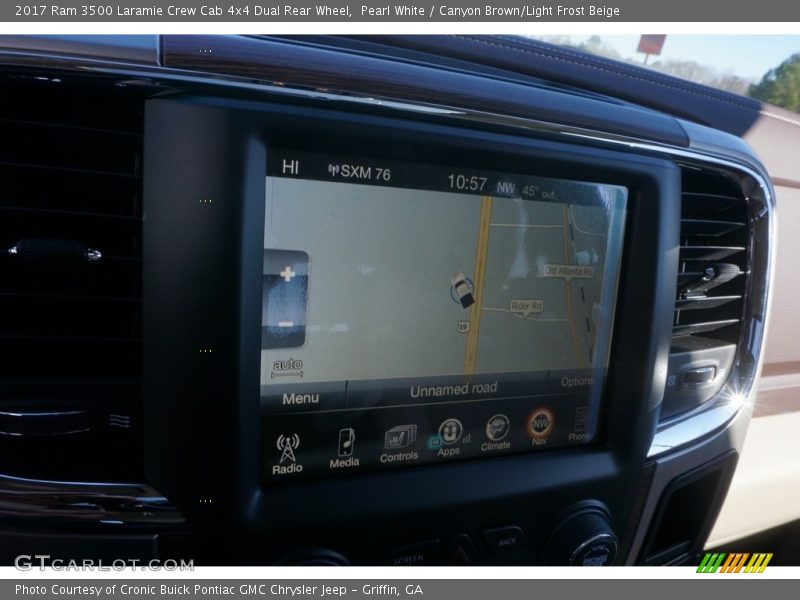 Pearl White / Canyon Brown/Light Frost Beige 2017 Ram 3500 Laramie Crew Cab 4x4 Dual Rear Wheel