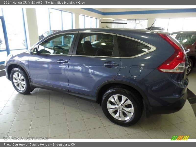 Twilight Blue Metallic / Gray 2014 Honda CR-V EX AWD