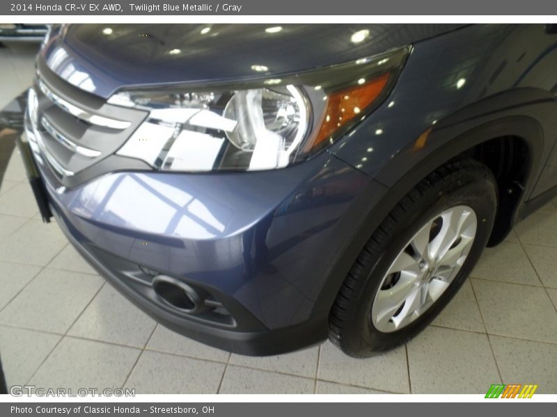Twilight Blue Metallic / Gray 2014 Honda CR-V EX AWD